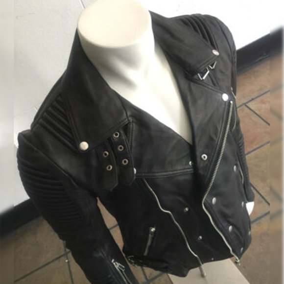 Men's Hudson Black Motorcycle 100% Genuine Leather Jacket - Picture 6 of 6